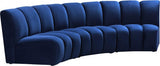 Meridian Furniture - Infinity Modular Sofa In Navy - 638Navy-3Pc