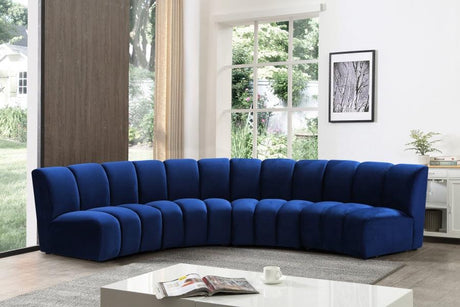 Meridian Furniture - Infinity Modular 4 Piece Sectional In Navy - 638Navy-4Pc