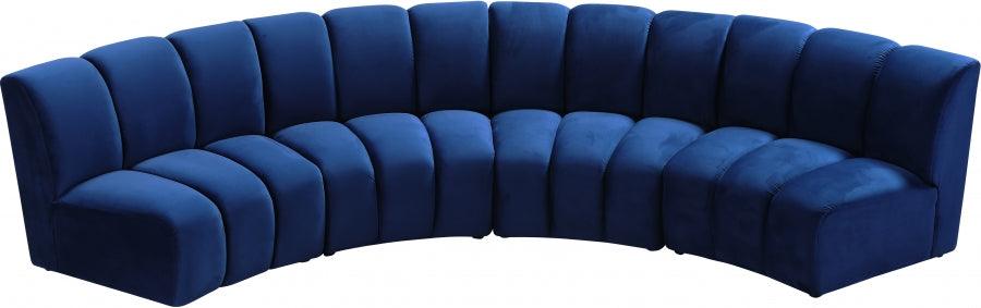 Meridian Furniture - Infinity Modular 4 Piece Sectional In Navy - 638Navy-4Pc