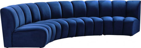 Meridian Furniture - Infinity Modular 4 Piece Sectional In Navy - 638Navy-4Pc