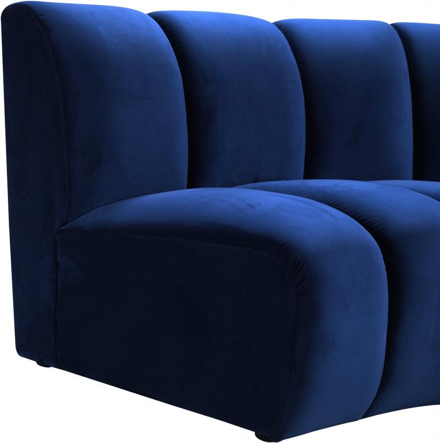 Meridian Furniture - Infinity Modular 4 Piece Sectional In Navy - 638Navy-4Pc