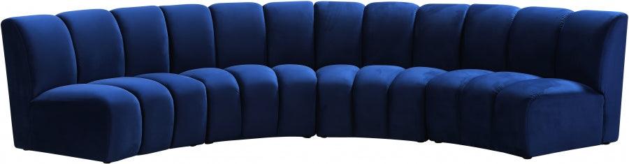 Meridian Furniture - Infinity Modular 4 Piece Sectional In Navy - 638Navy-4Pc