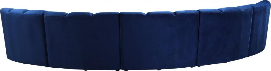 Meridian Furniture - Infinity Modular 5 Piece Sectional In Navy - 638Navy-5Pc