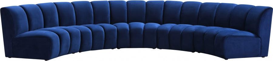 Meridian Furniture - Infinity Modular 5 Piece Sectional In Navy - 638Navy-5Pc