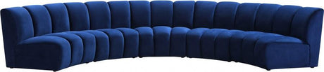 Meridian Furniture - Infinity Modular 5 Piece Sectional In Navy - 638Navy-5Pc