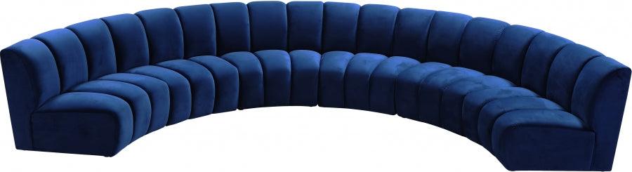 Meridian Furniture - Infinity Modular 6 Piece Sectional In Navy - 638Navy-6Pc