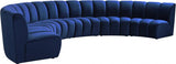 Meridian Furniture - Infinity Modular 6 Piece Sectional In Navy - 638Navy-6Pc