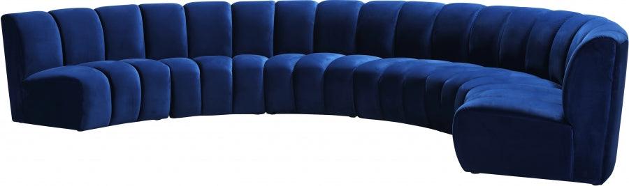 Meridian Furniture - Infinity Modular 6 Piece Sectional In Navy - 638Navy-6Pc