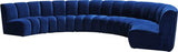 Meridian Furniture - Infinity Modular 6 Piece Sectional In Navy - 638Navy-6Pc