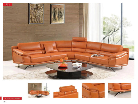 533 Modern Italian Leather Sectional | ESF | Home Elegance USA