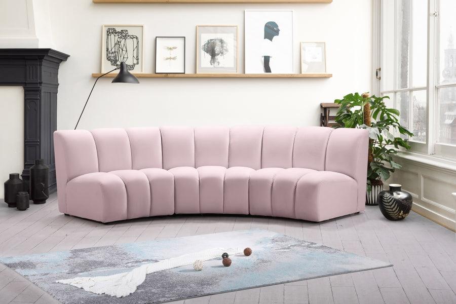 Meridian Furniture - Infinity Modular Sofa In Pink - 638Pink-3Pc