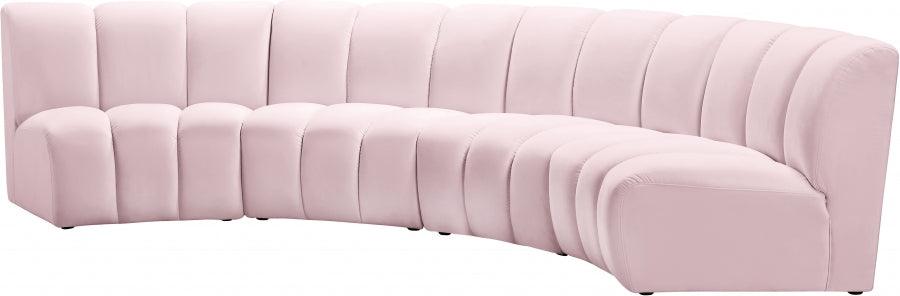 Meridian Furniture - Infinity Modular 4 Piece Sectional In Pink - 638Pink-4Pc