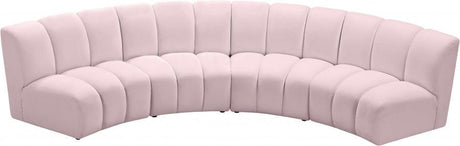 Meridian Furniture - Infinity Modular 4 Piece Sectional In Pink - 638Pink-4Pc