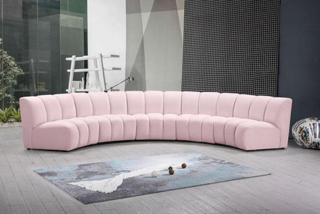 Meridian Furniture - Infinity Modular 5 Piece Sectional In Pink - 638Pink-5Pc