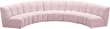 Meridian Furniture - Infinity Modular 5 Piece Sectional In Pink - 638Pink-5Pc