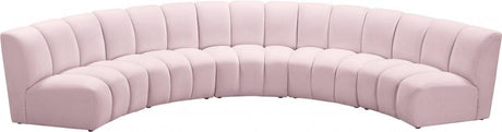 Meridian Furniture - Infinity Modular 5 Piece Sectional In Pink - 638Pink-5Pc