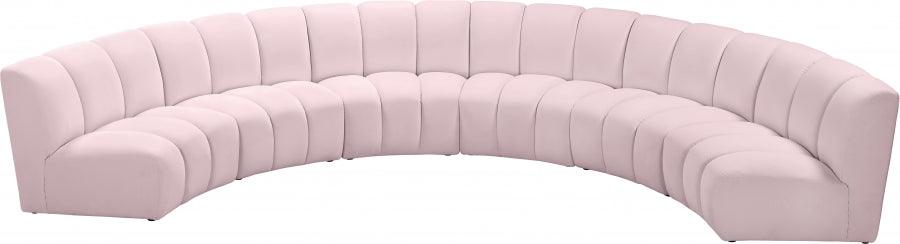 Meridian Furniture - Infinity Modular 6 Piece Sectional In Pink - 638Pink-6Pc