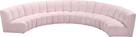 Meridian Furniture - Infinity Modular 6 Piece Sectional In Pink - 638Pink-6Pc