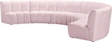 Meridian Furniture - Infinity Modular 6 Piece Sectional In Pink - 638Pink-6Pc