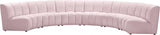 Meridian Furniture - Infinity Modular 6 Piece Sectional In Pink - 638Pink-6Pc