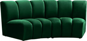 Infinity Modular Sofa in Green Velvet – Love Seat 638Green-2PC | Meridian