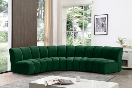 Meridian Furniture - Infinity Modular 4 Piece Sectional In Green - 638Green-4Pc