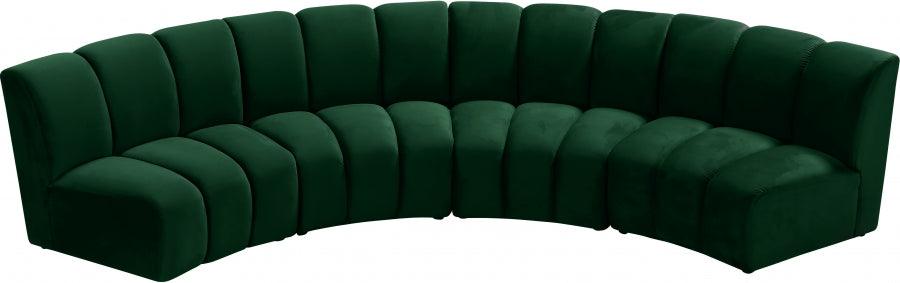 Meridian Furniture - Infinity Modular 4 Piece Sectional In Green - 638Green-4Pc