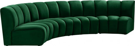 Meridian Furniture - Infinity Modular 4 Piece Sectional In Green - 638Green-4Pc