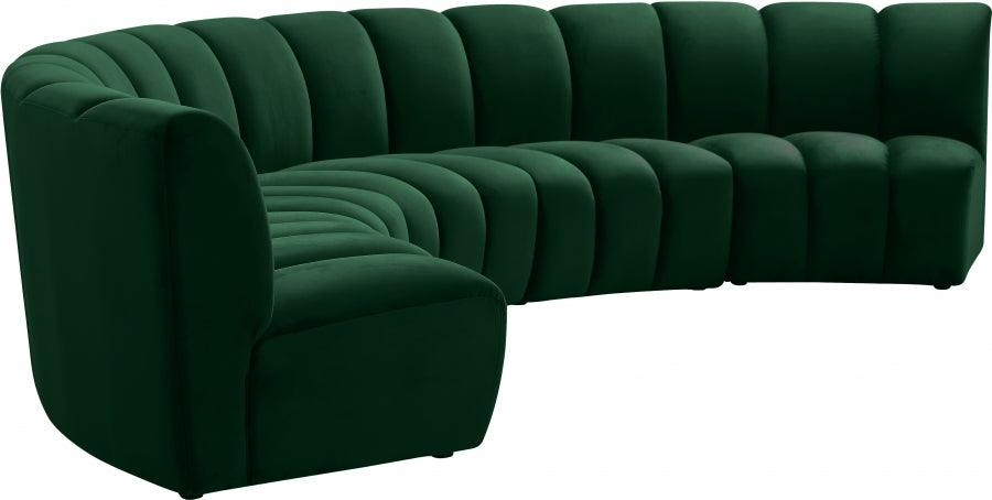 Meridian Furniture - Infinity Modular 5 Piece Sectional In Green - 638Green-5Pc