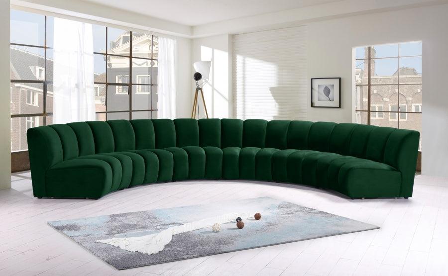 Meridian Furniture - Infinity Modular 6 Piece Sectional In Green - 638Green-6Pc