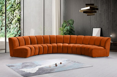 Meridian Furniture - Infinity Modular 5 Piece Sectional In Cognac - 638Cognac-5Pc