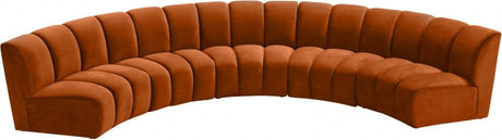 Meridian Furniture - Infinity Modular 5 Piece Sectional In Cognac - 638Cognac-5Pc