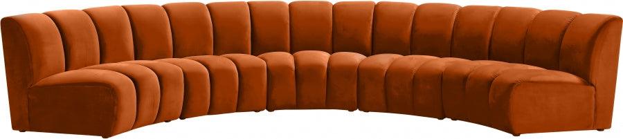 Meridian Furniture - Infinity Modular 5 Piece Sectional In Cognac - 638Cognac-5Pc