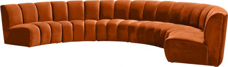 Meridian Furniture - Infinity Modular 6 Piece Sectional In Cognac - 638Cognac-6Pc