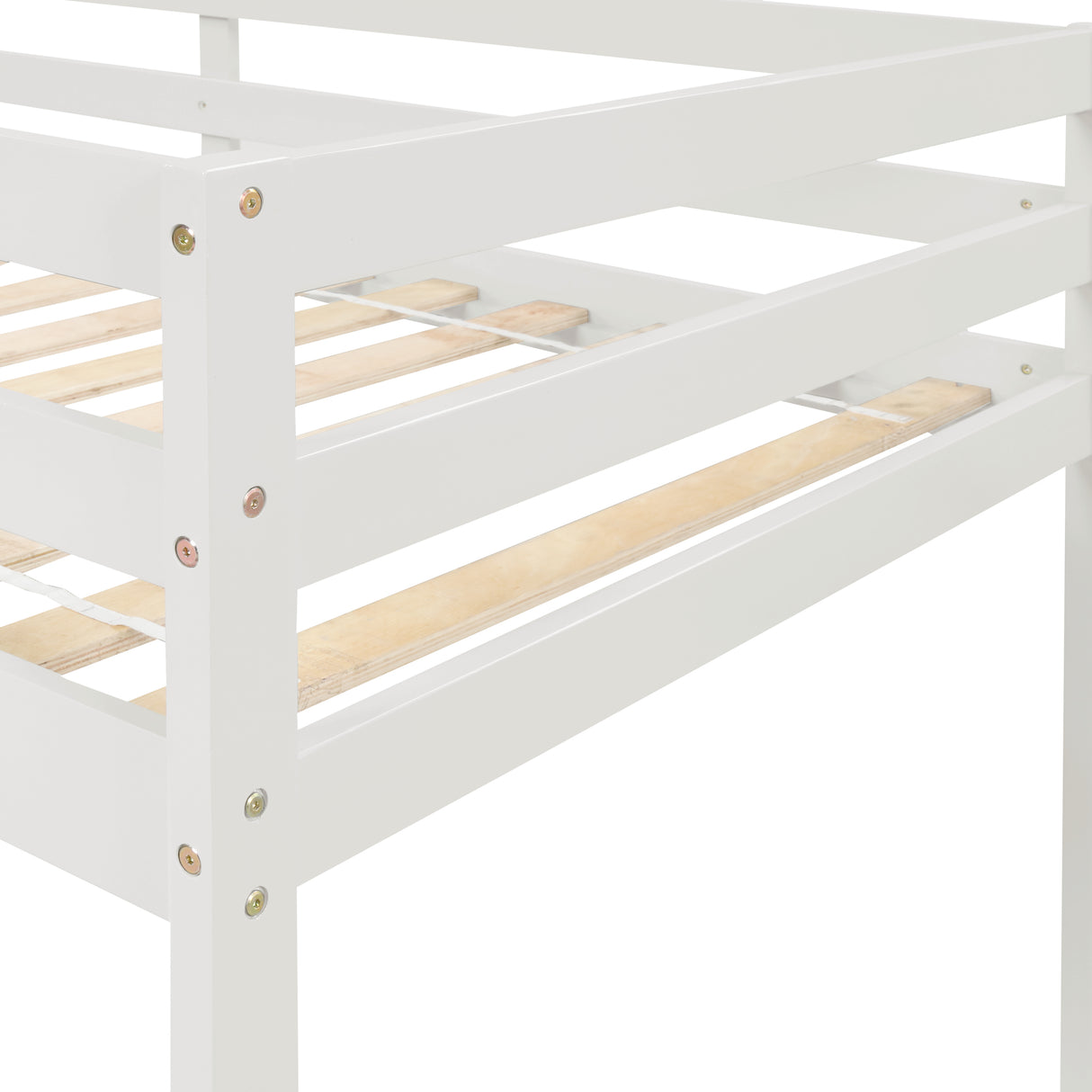 Loft bed with staircase , White - Home Elegance USA