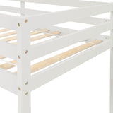 Loft bed with staircase , White - Home Elegance USA