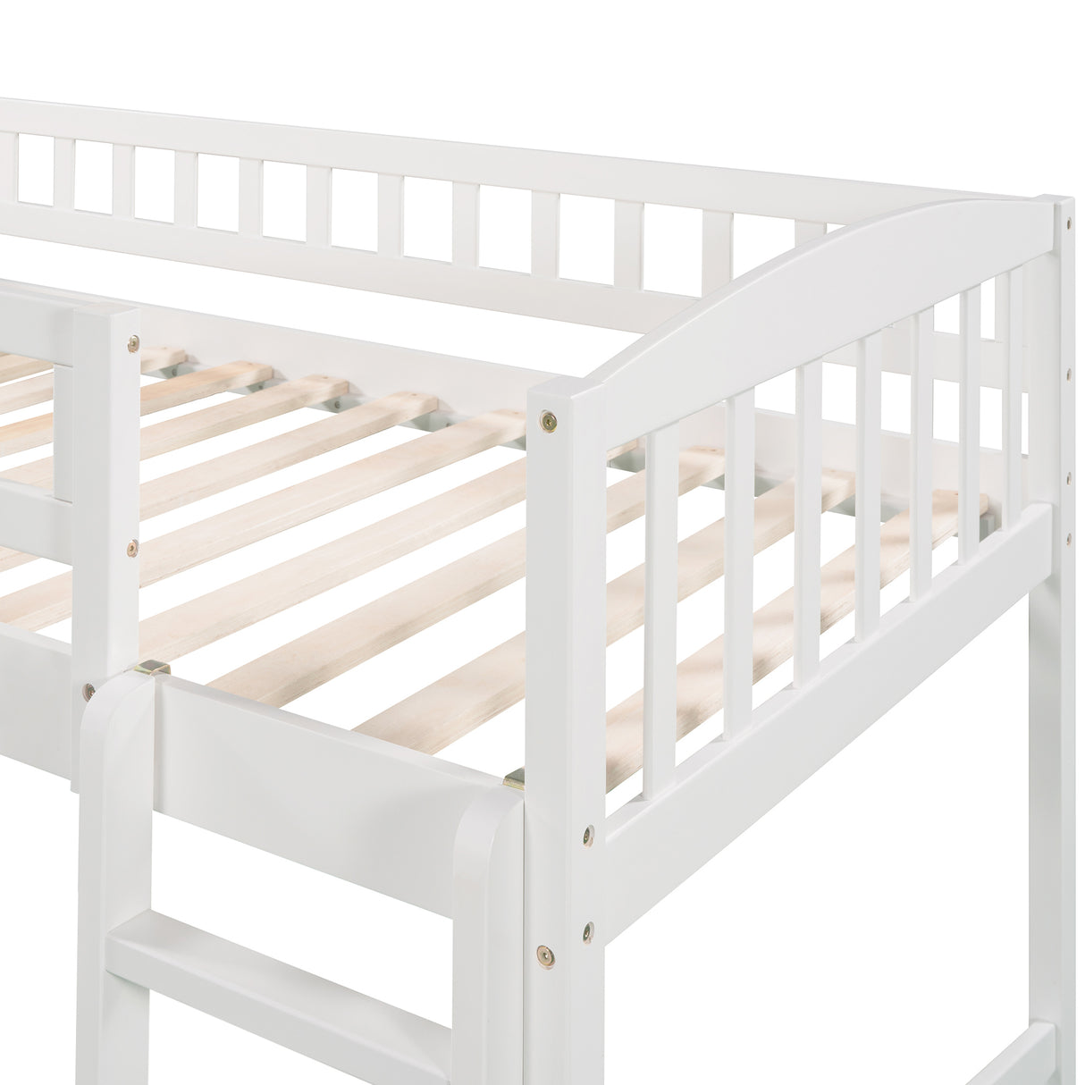 Twin size Loft Bed with Slide and Ladder, White(OLD SKU: LP000504AAK) - Home Elegance USA