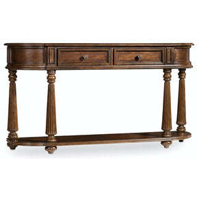 Leesburg Demilune Hall Console Mahogany Veneer – Hooker Furniture