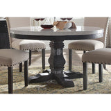 ACME Nolan Dining Table in White Marble & Salvage Dark Oak 72845 - Home Elegance USA