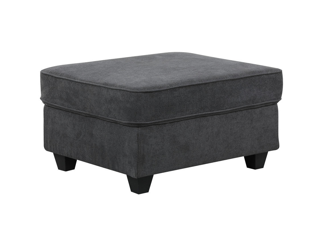 Leo Dark Gray Woven 5 Seater Sofa and Ottoman Home Elegance USA