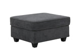 Leo Dark Gray Woven 6 Seater Sofa and Ottoman Home Elegance USA