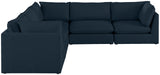 Mackenzie - Modular Sectional 5 Piece - Navy - Modern & Contemporary - Home Elegance USA