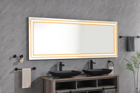 LTL needs to consult the warehouse address84*32 LED Lighted Bathroom Wall Mounted Mirror with High Lumen+Anti-Fog Separately Control+Dimmer Function