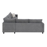 [VIDEO provided] [New] 91*91" Modern Upholstered Living Room Sectional Sofa, L Shape Furniture Couch with 3 Pillows - Home Elegance USA