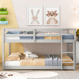 Twin over Twin Floor Bunk Bed,Grey(Old Sku:W50430319) - Home Elegance USA