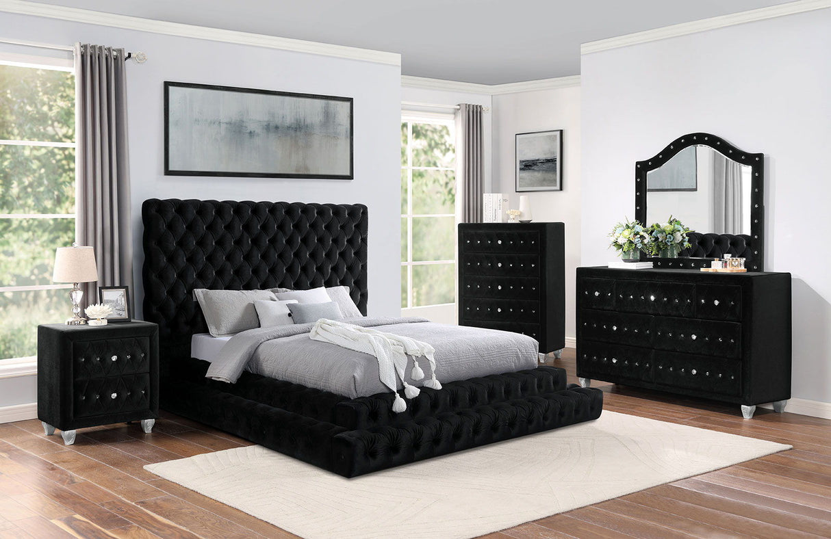 Stefania - 5 Piece Queen Bedroom Set With Chest - Black - Home Elegance USA