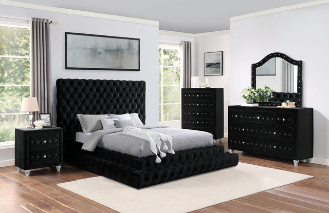 Stefania - 4 Piece Queen Bedroom Set - Black - Home Elegance USA