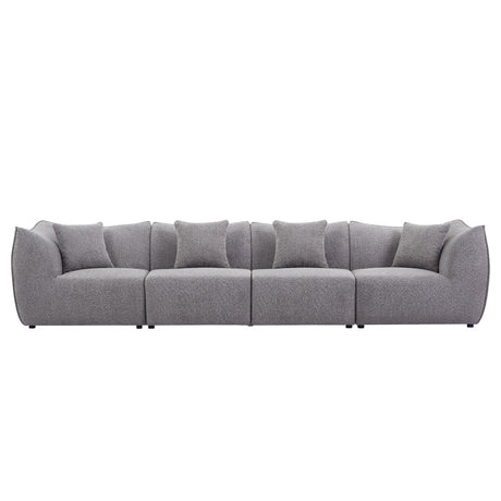 148 inch Modular Sectional Couch 4-Seater Sectional Sofa Convertible Comfy Couches for Living Room Apartment, Office,Grey - Home Elegance USA