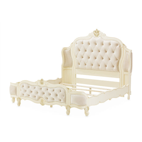 Aico Furniture - Lavelle Eastern King Wing Mansion Bed In Classic Pearl - 54000Cekwm-1130