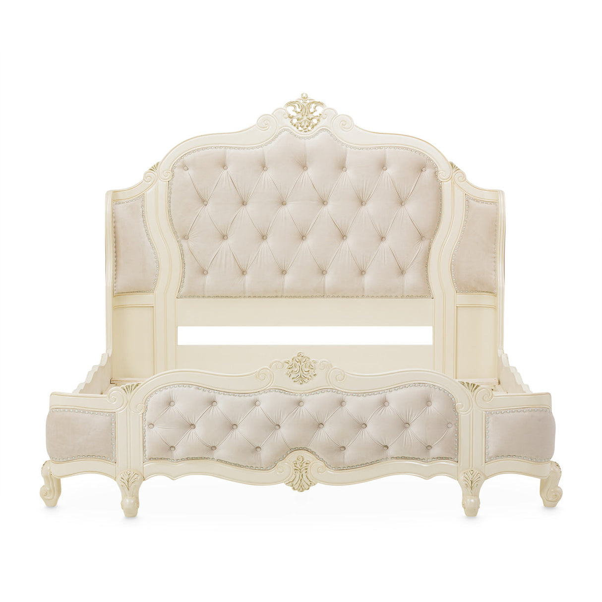 Aico Furniture - Lavelle Eastern King Wing Mansion Bed In Classic Pearl - 54000Cekwm-1130